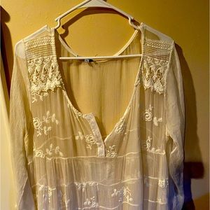 Sheer lace tunic